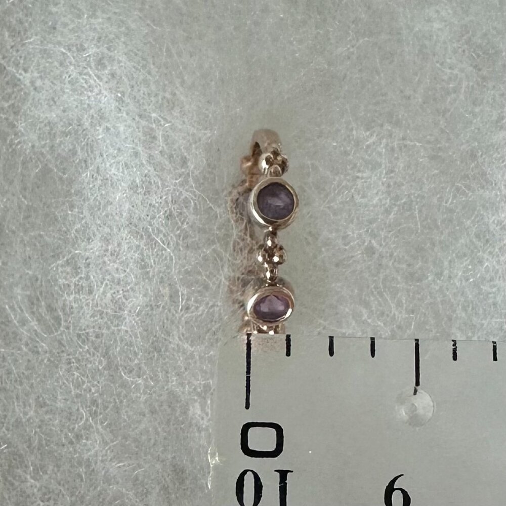 Rose Gold Tone Amethyst Ring Tiara Stackable Band 925 Sterling Silver Size 5 - Picture 5 of 5